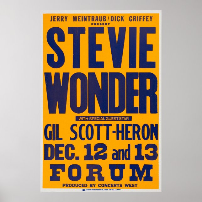 Affiche Stevie Wonder / Gil Scott Heron (Devant)