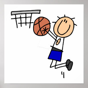 Affiche Stick Figure de basket-ball T-shirs et cadeaux