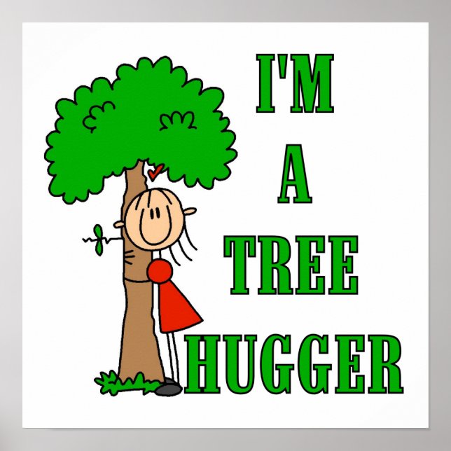 Affiche Stick Figure Tree Hugger T-shirts et cadeaux (Devant)