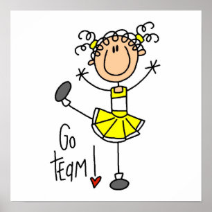 Affiche Stick jaune Pom-pom girl T-shirts et cadeaux