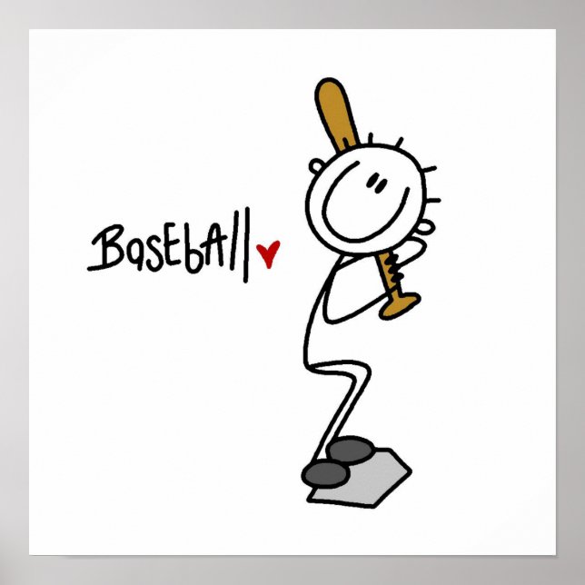 Affiche Stick masculin de base-ball T-shirts et cadeaux (Devant)