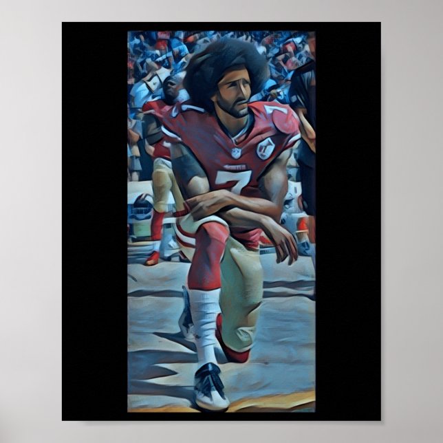 Affiche Sticker à genoux Colin Kaepernick (Devant)