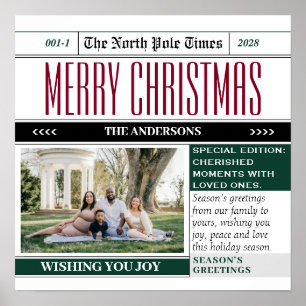 Affiche Sticker à thème du journal de Noël