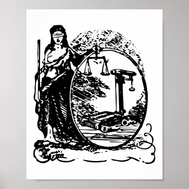 Affiche Sticker De La Dame De Justice (Devant)