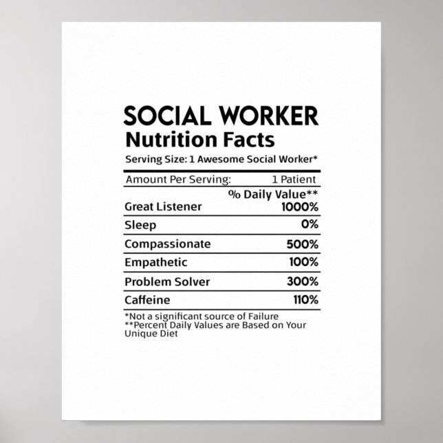 Affiche Sticker de la valeur nutritive des travailleurs so (Devant)