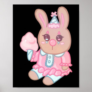 Affiche Sticker de lapin clown