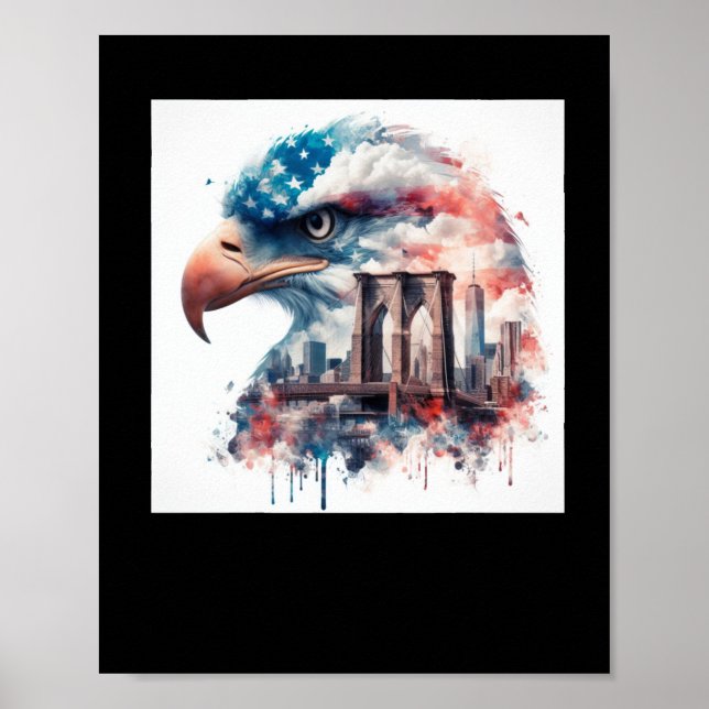 Affiche Sticker Eagle Usa (Devant)