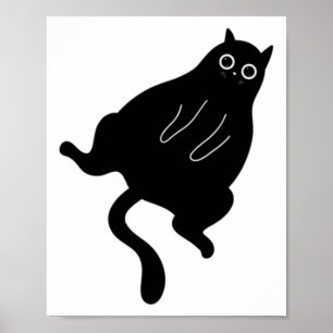 Affiche Sticker en chat noir gras
