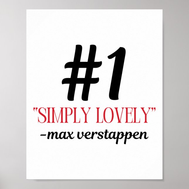 Affiche Sticker F1 Max Simply Lovely (Devant)
