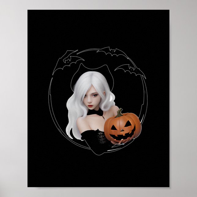 Affiche Sticker Festivals Fille Halloween (Devant)