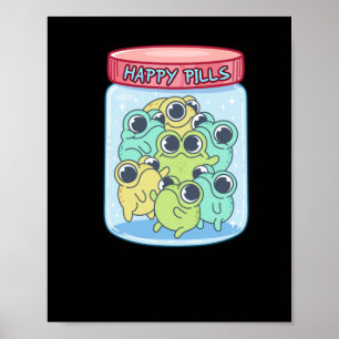 Affiche Sticker Frogs Happy Pills