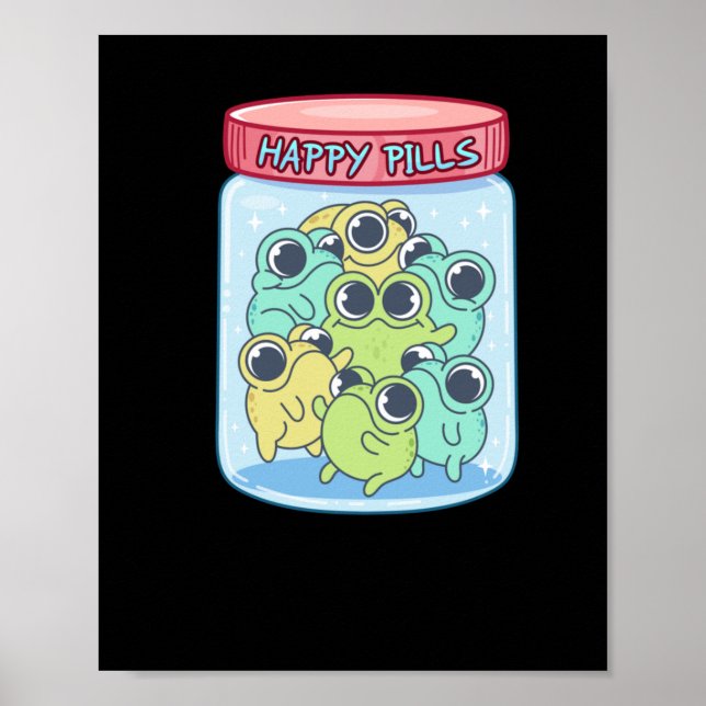 Affiche Sticker Frogs Happy Pills (Devant)