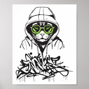 Affiche Sticker Gangsta Cat