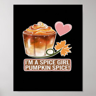 Affiche Sticker Latte Fille épice citrouille