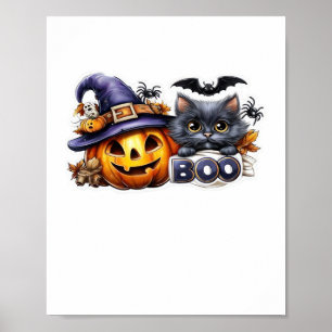 Affiche Sticker pour chat Halloween drôle - Casquette sorc