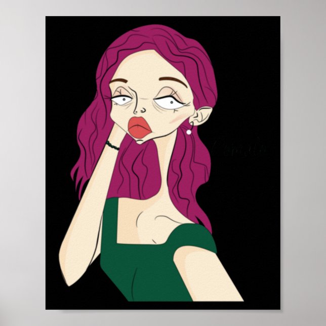 Affiche Sticker pour fille divisée (Devant)