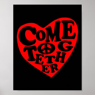 Affiche Sticker pour les signes Coeur de Paix Come Togethe