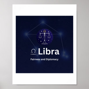 Affiche Sticker pour signes diacritique Libra Zodiac