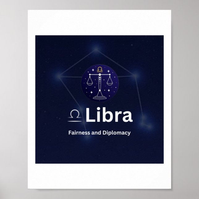 Affiche Sticker pour signes diacritique Libra Zodiac (Devant)