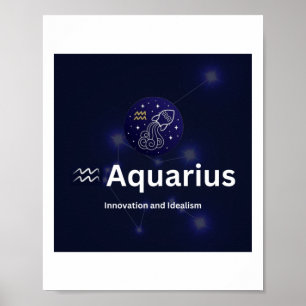 Affiche Sticker pour signes Zodiac Aquarius