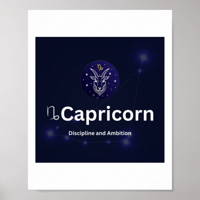 Affiche Sticker pour signes zodiac Capricorn (Devant)