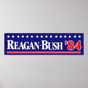 Affiche Sticker Reagan Bush 84