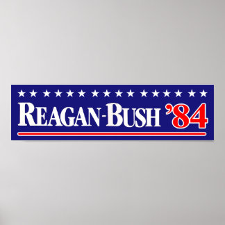 Affiche Sticker Reagan Bush 84