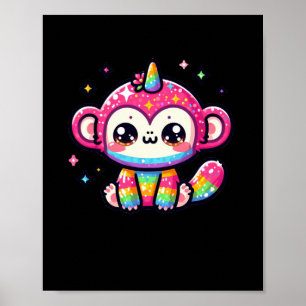 Affiche Sticker singe Unicorne