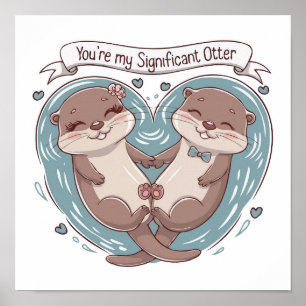 Affiche Sticker Véritable Otter D'Amour : Mignonne 'Otter