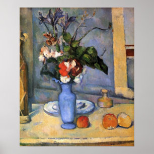 Affiche Still Life avec vase bleu par Paul Cezanne