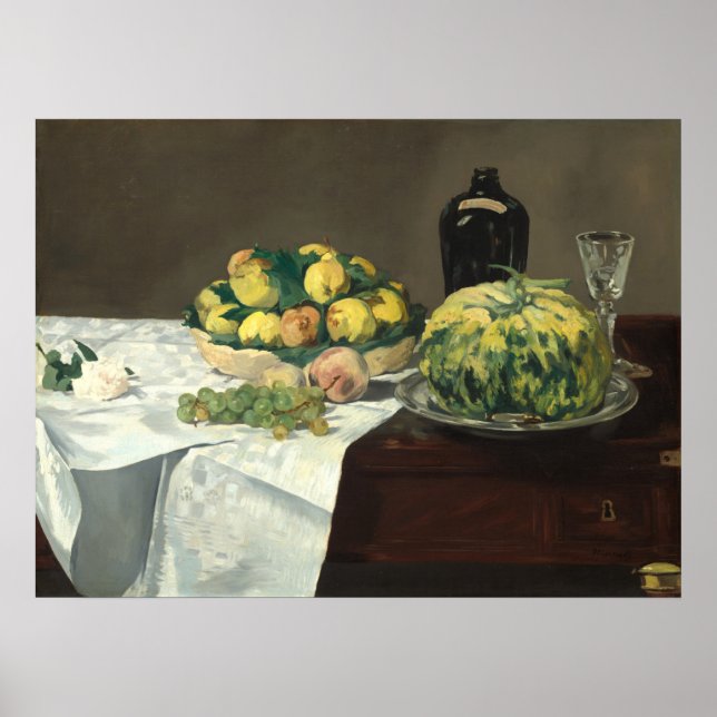 Affiche Still Life, Melon Peaches - Edouard Manet Art (Devant)