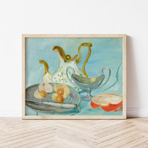 Affiche Still Life on a Blue Arrière - plan   Tadeusz Mako