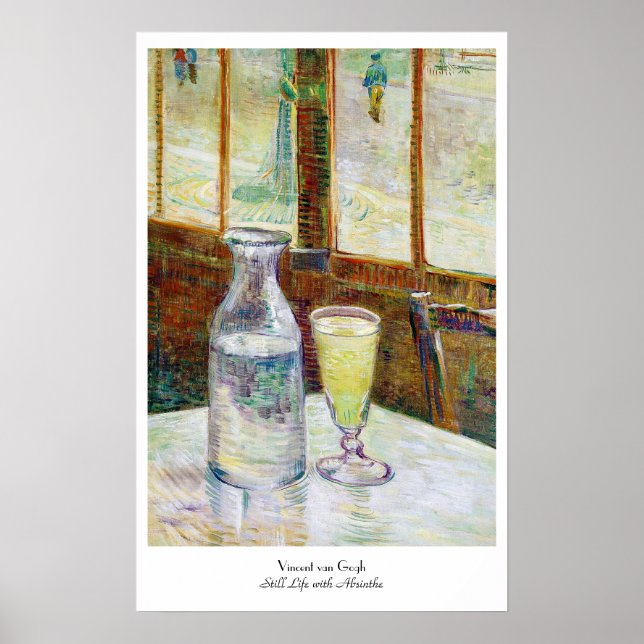 Affiche Still Life with Absinthe Vincent van Gogh paint (Devant)