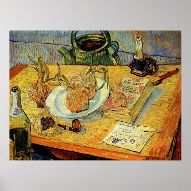 Affiche Still Life with Drawing Board de Vincent van Gogh (Devant)