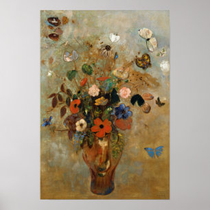 Affiche Still Life with Flowers par Odilon Redon