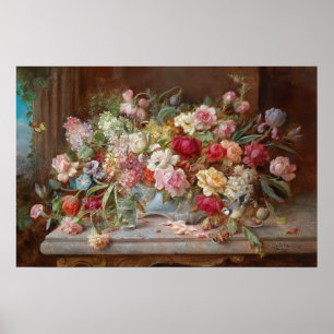 Affiche Still Life with Flowers, photo de Hans Zatzka