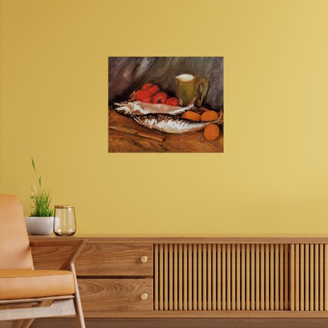 Affiche Still Life with Mackerels, lemons, tomatoes, (Salon 2)