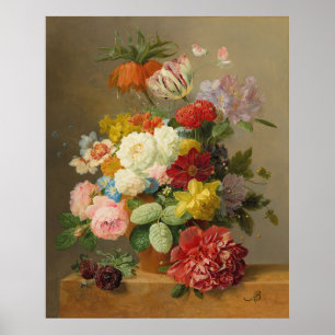 Affiche Still Life with Roses and Peonies - Bloemers A.