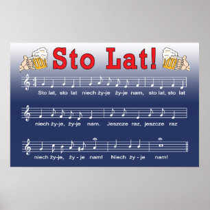 Affiche Sto Lat ! Chanson Avec Beer Mugs