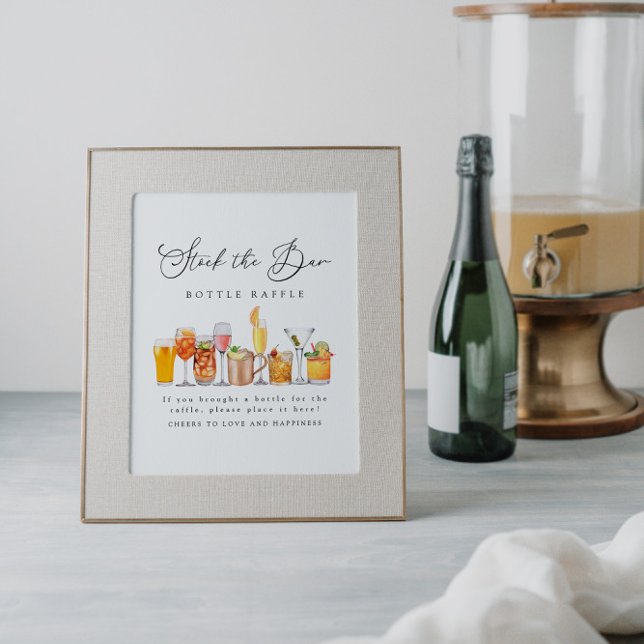 Affiche Stock Le Bar Couples Douche Bouteille Raffle Signa (Créateur téléchargé)