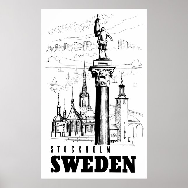 Affiche Stockholm, capitale de la Suède (Devant)