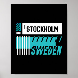 Affiche Stockholm Suède Conception de Typographie Urbaine