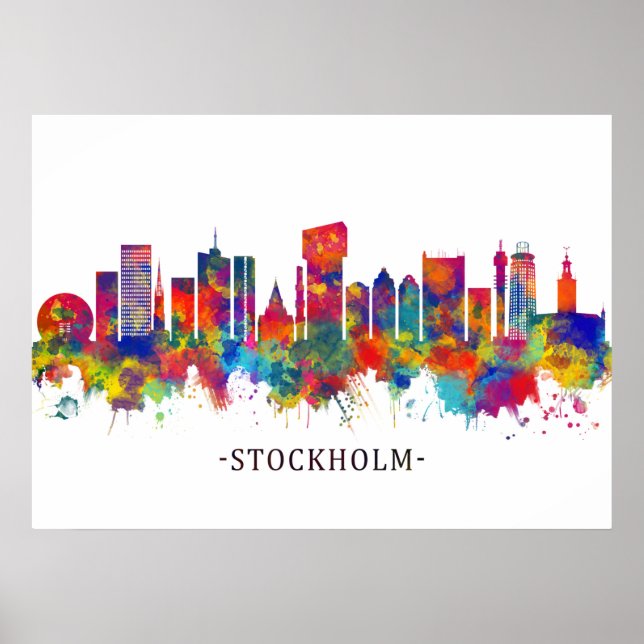 Affiche Stockholm Suède Skyline (Devant)
