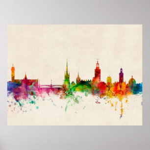 Affiche Stockholm Sweden Skyline