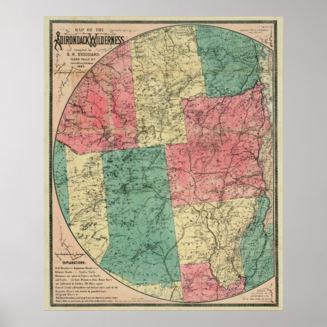 Affiche Stoddard Adirondacks 1883 (Devant)