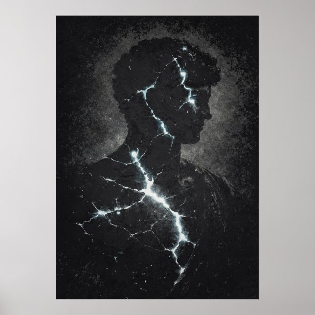Affiche Stoic Guardian, Modern Matrix Abstract Art (Devant)