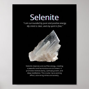 Affiche Stone De Cristal Sélénite Signifiant