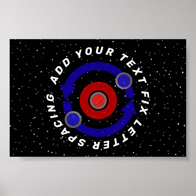 Affiche Stone de curling roulant comme l'orbite de la Terr (Devant)