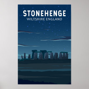 Affiche Stonehenge Angleterre Travel Art Vintage