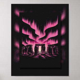 Affiche Stonehenge mystique sous l'Aurora